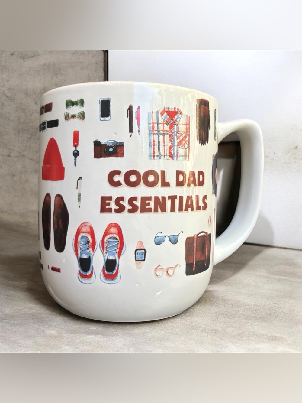 NEW Cool Dad Essentials Ceramic Coffee Mug Father's Day Birthday Cottagecore